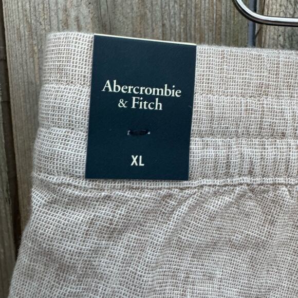 Abercrombie & Fitch Pants Stretch Size XL Cotton Linen Blend Beige NWT - Picture 8 of 9